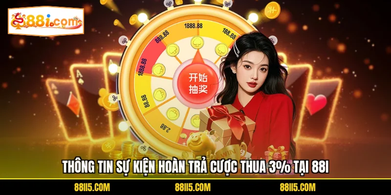 Thông tin sự kiện hoàn trả cược thua 3% tại 88I